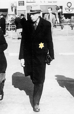 man with colorized star